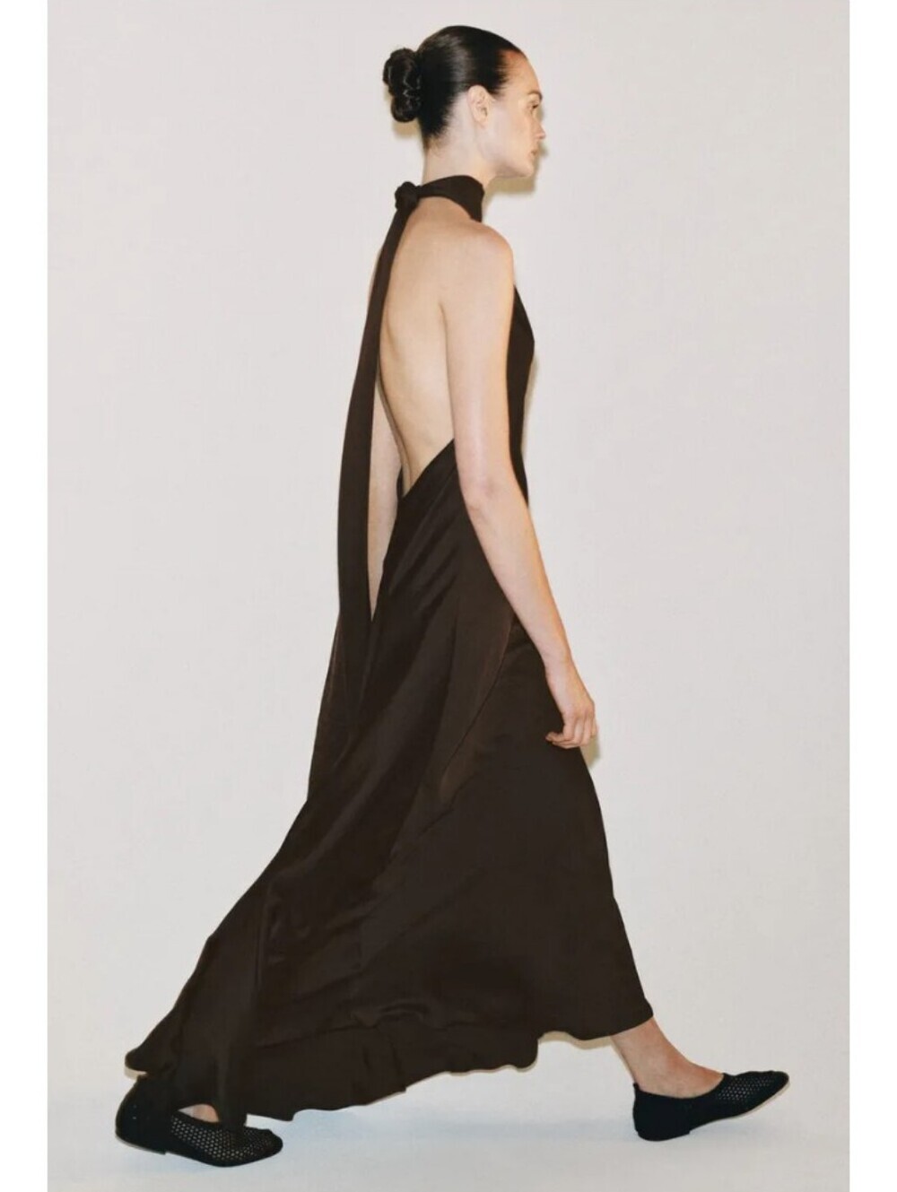 Zara ZW Collection Satin Halter Dress - Picture 6 of 10